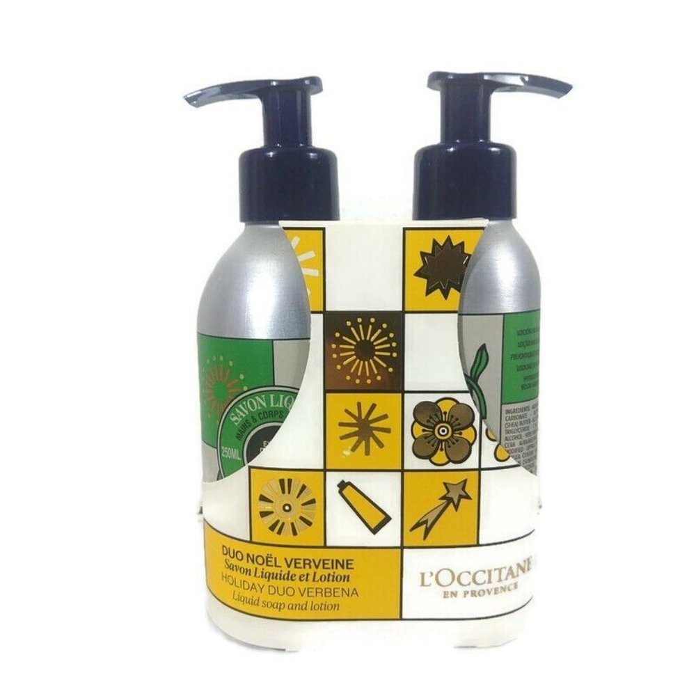 L'Occitane Verbena Hand & Body Wash Liquid Soap & Lotion Set -150/250ML NEW